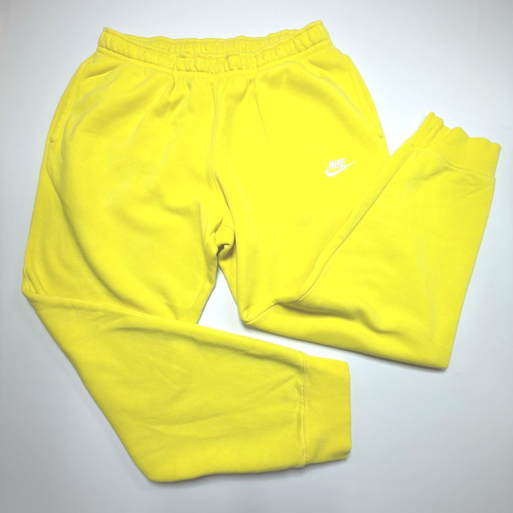 Nike Club Fleece Jogger Sweatpants Volt Neon Yellow Fleece Athletic Pants